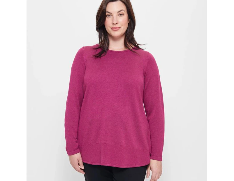 Target Plus Size Curve Hem Knit Jumper - Red