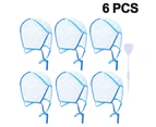 6 Pieces Tipping Cap Highlight Hair Cap Hairdressing Tool (Blue)