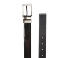 Van Heusen Men's Reversible Dress Belt Patent Gloss/Pebble Grain Black - Black/Black