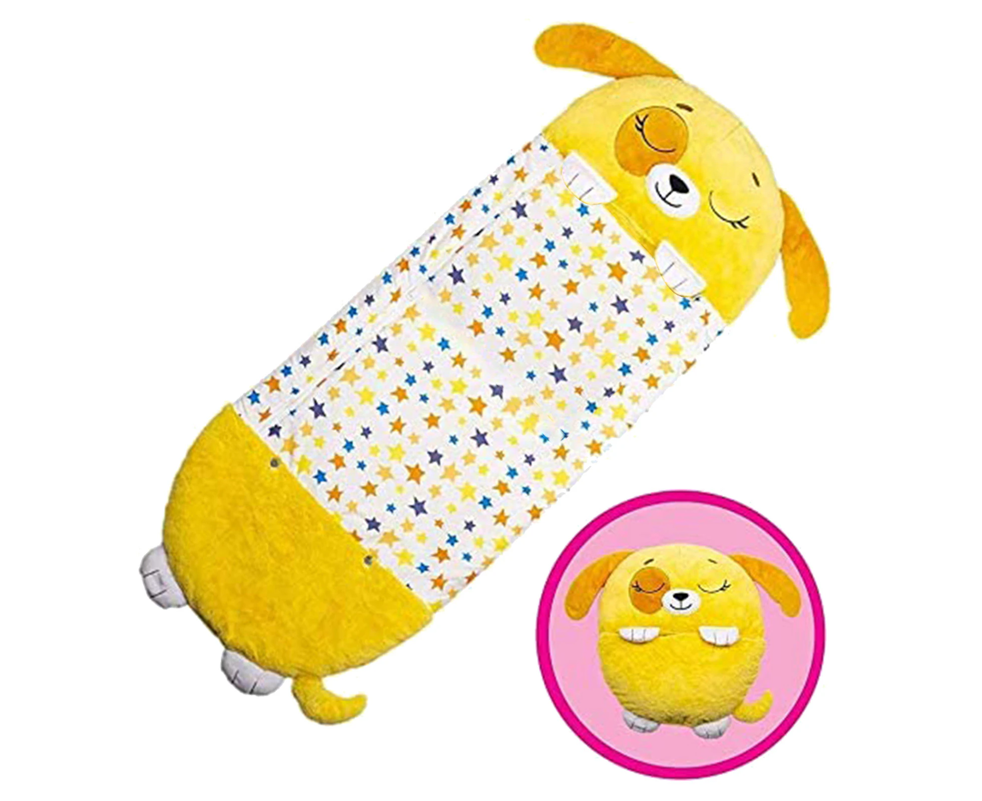 Cartoon Animal Dog Cow Unicorn Happy Napper Pillow Sleeping Bag Doll Kid Gift Yellow