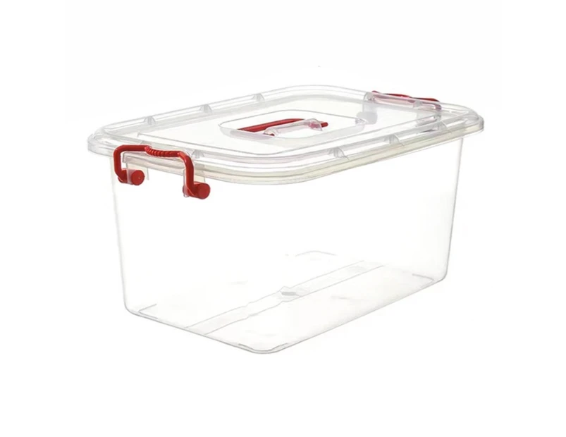 8 x CLIP LOCK PLASTIC STORAGE BOX CARRY HANDLE LID 10L | Container Tub Bin Box