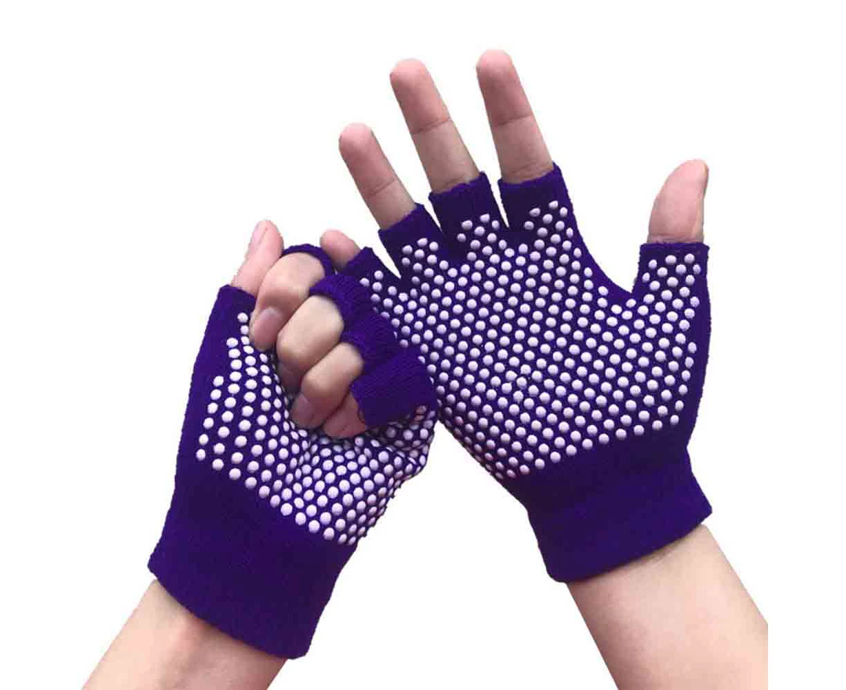 Workout Gloves Weight Lifting Gym Gloves with Wrist Wrap Support for Men Women, Full Palm Protection, for Weightlifting - Purple