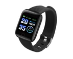 116plus Bluetooth-compatible 4.2 Heart Rate Sleep Monitor Pedometer Fitness Smart Bracelet Black