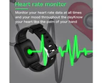 116plus Bluetooth-compatible 4.2 Heart Rate Sleep Monitor Pedometer Fitness Smart Bracelet Black