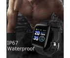 116plus Bluetooth-compatible 4.2 Heart Rate Sleep Monitor Pedometer Fitness Smart Bracelet Black