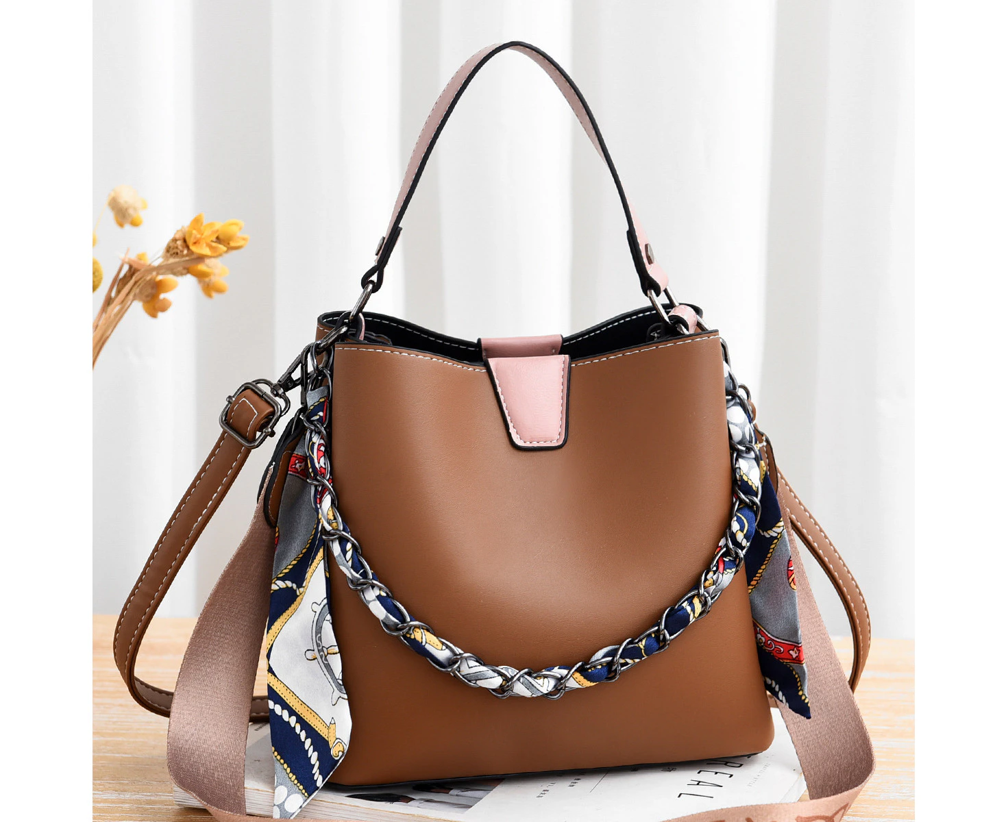 Bags for Women Handbags Purse Ladies Boho Shoulder Bag Crossbody Purses Faux Leather Khaki Bag1273