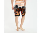 Men's Board Shorts Tropical Tree Striped Swim Trunks Quick Dry  Short - Orange