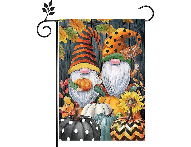 Fall Garden Flag Decorations for Home,Pumpkins Gnomes Garden Flag