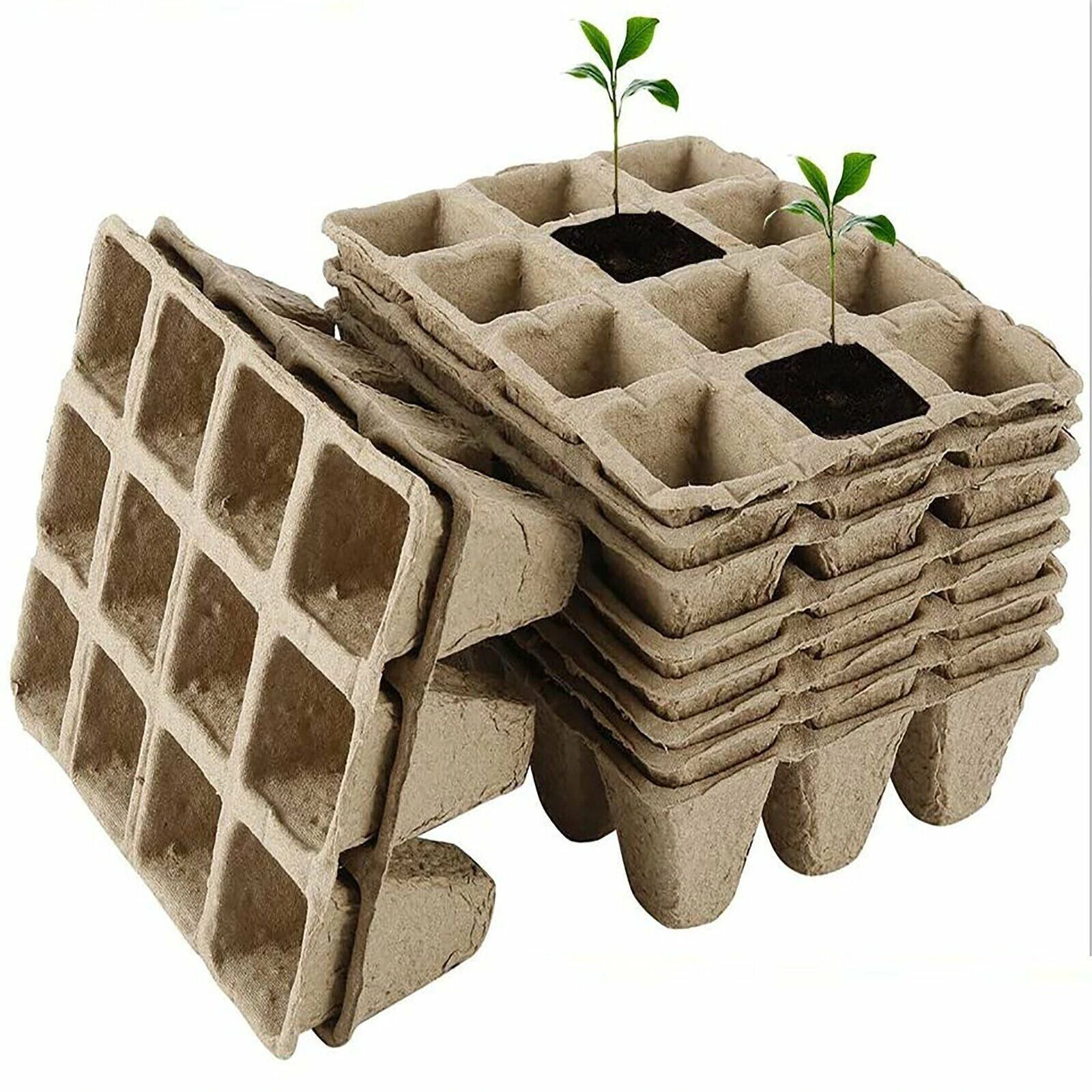 10pcs 12Hole Biodegradable Paper Seedling Pots Seed Tray Starting Garden Nursery