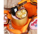 Cylindrical Gifts Package Box Delicate Design Flannel Convenient Use Candy Package Box Wedding Decor Orange