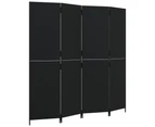 vidaXL Room Divider 4 Panels Black Poly Rattan