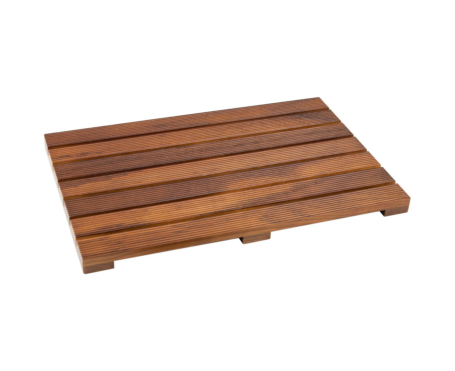 Eden Deluxe Non-Slip Solid Teak Wood Bath Mat, Small