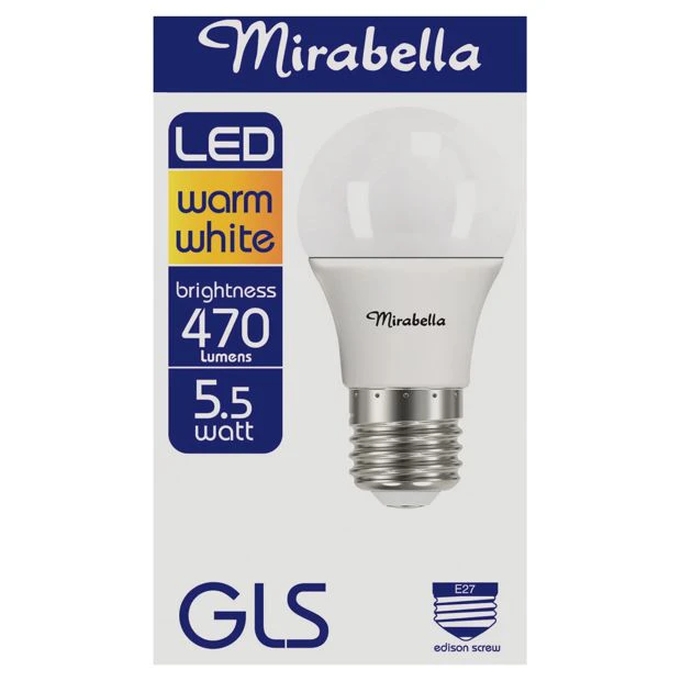 Mirabella E27 5.5W LED Warm White GLS Bulb