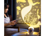 Kids Night Light Clock and Projector - USB Rechargeable - Beige