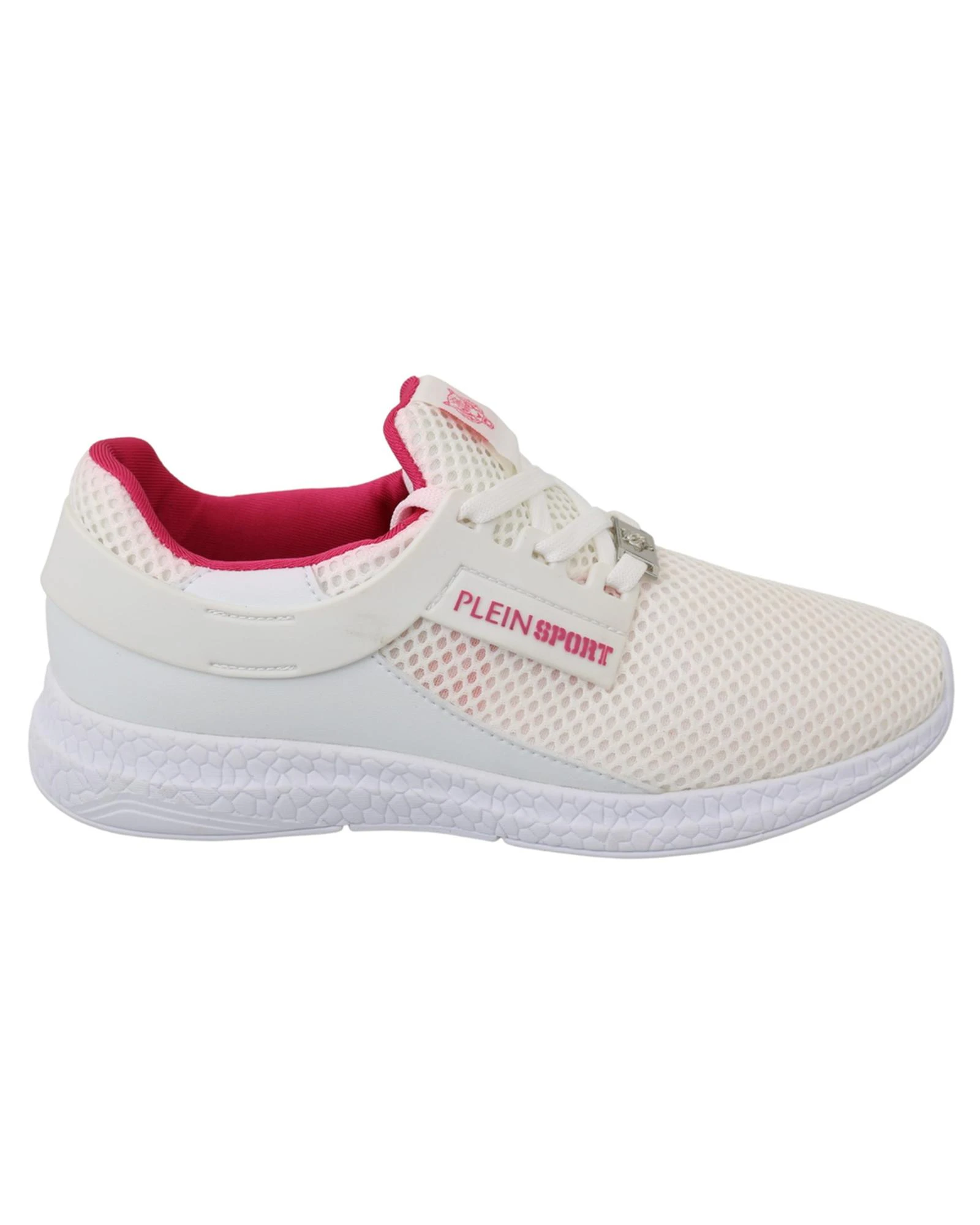 Philipp Plein White Pink Polyester Becky Sneakers Shoes