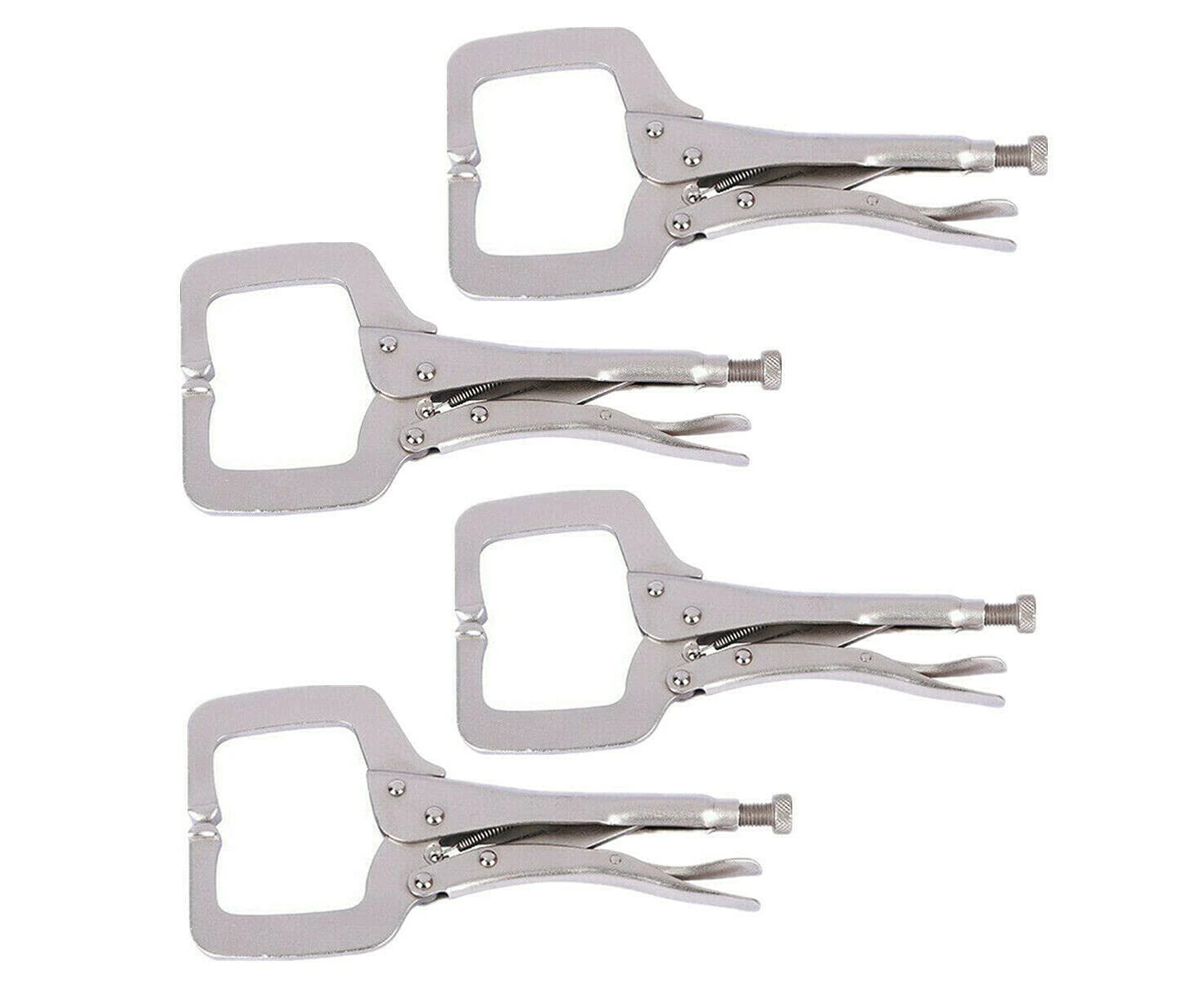 4pcs 6" Locking C-Clamp with Swivel Pads Steel Plier Vice C Clamps Welding Vise Tools Mig Locking Plier Vice Grip Heavy Duty Steel