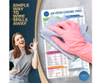 Air Fryer Accessories Cook Times, Airfryer Accessory Magnet Sheet Quick Reference Guide for Cooking and Frying (White)