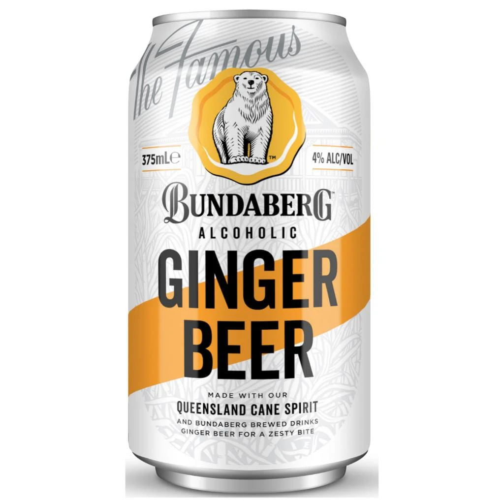 BUNDABERG ALCOHOLIC GINGER BEER 4% 375ML (4 PACK)