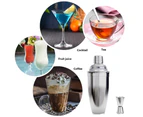 3 Piece Set Stainless Steel Bar Cocktail Set Cocktail Shaker With Cocktail Shaker 550Ml+ Measuring Cup + Bar Spoon