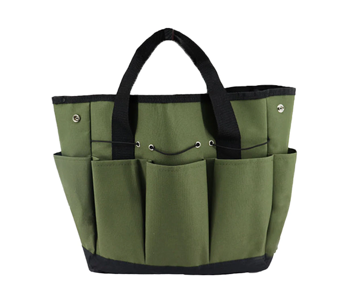 Garden Tool Bag, 600D Oxford cloth Garden Tote With Pockets Organizer Bag Carrier Gardening Storage Tote for women Men Garden Plant Tool Set - Army Green