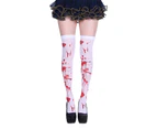 1 Pair Halloween Stockings Blood Stained Stretchy Women Fine Workmanship Bloody Over-knee Socks Party Costume-4 - 4