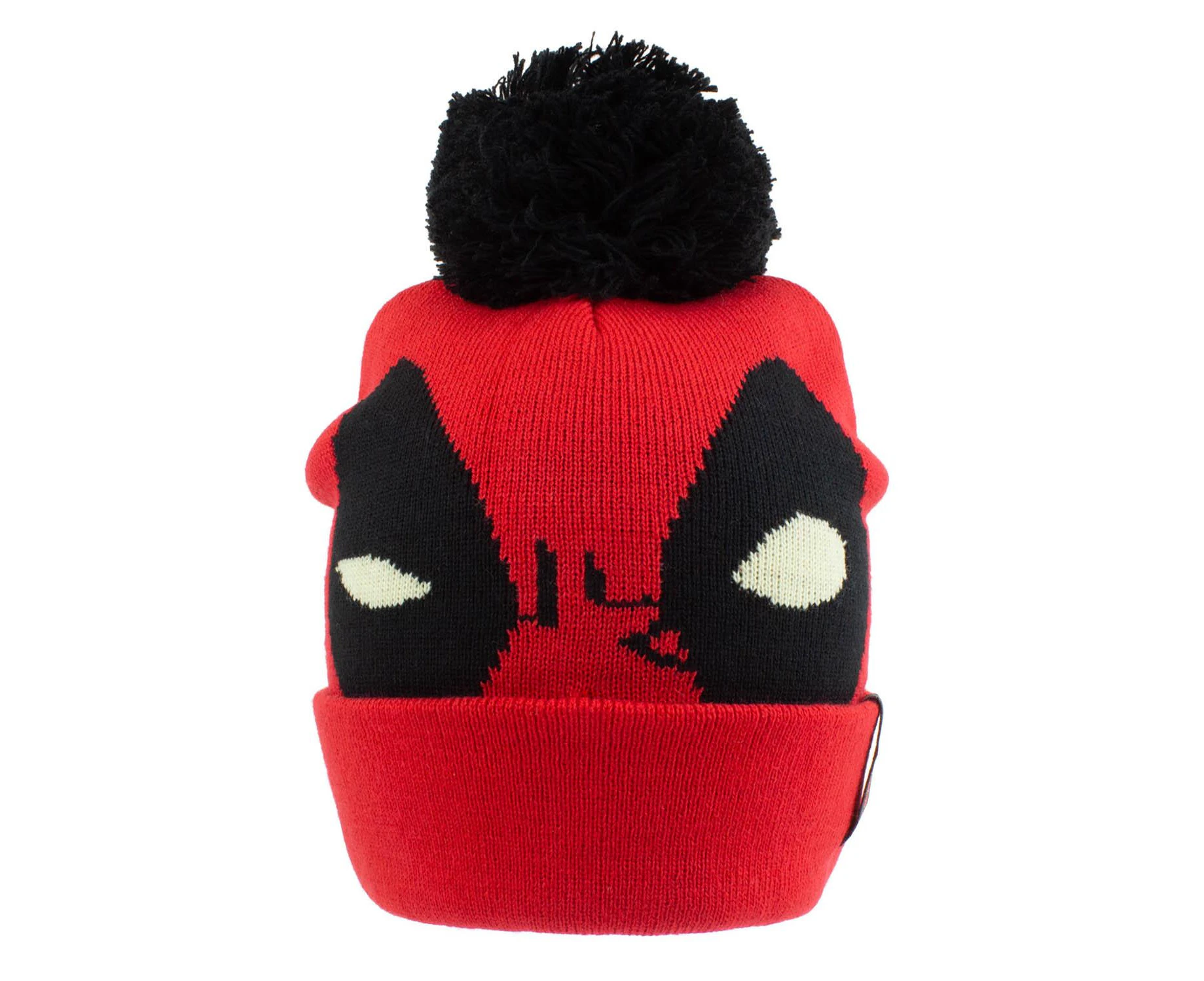 Deadpool Face Pom Pom Beanie (Red/Black) - HE963