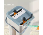 10 Pad Micro fibre Wet Dry Flat Mop and Bucket Floor Cleaner Set with 10 Pads