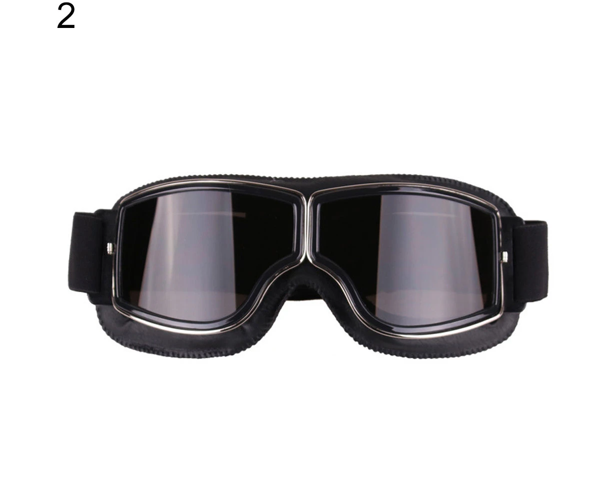 Universal Outdoor Windproof Vintage Motorcycle Goggles Motorbike Helmet Glasses-2# ABS + PC + Sponge + Faux Leather