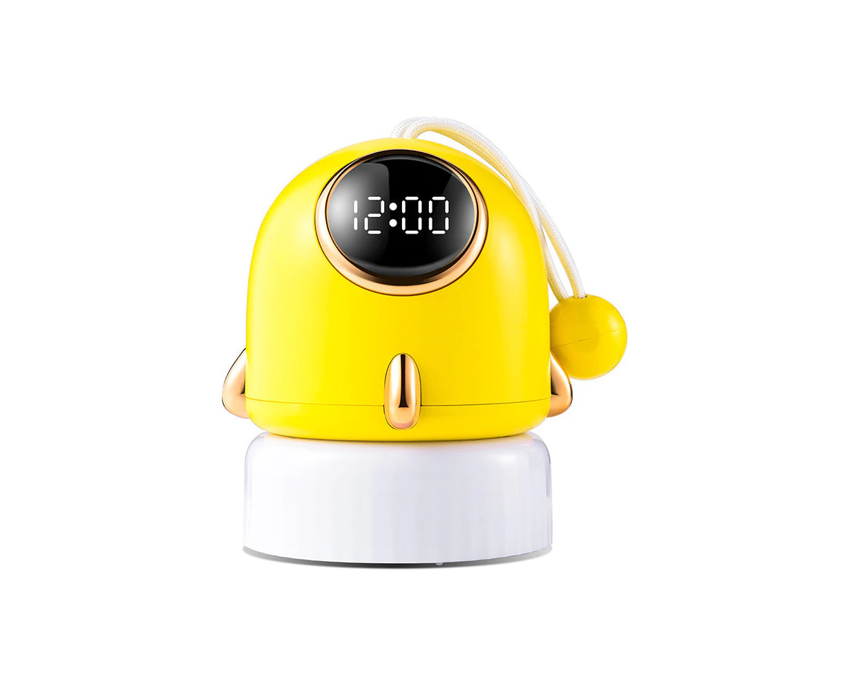 Kids Night Light Clock and Projector - USB Rechargeable - Yellow