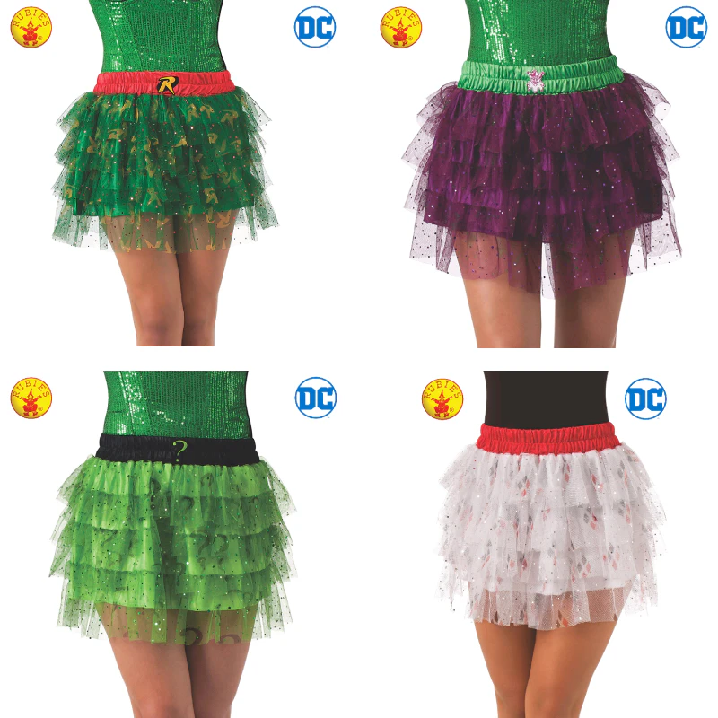 Dc Comics Green The Riddler Tutu Skirt Penguin Two Face Adult Size Standard - Green