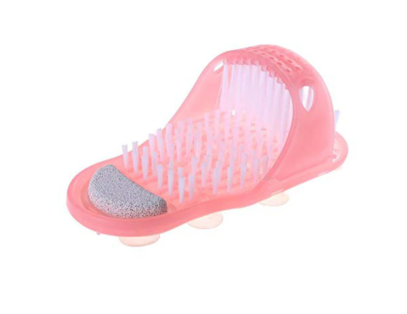 Bathroom Slippers Bathroom Shower No Bending Feet Brush - Pink