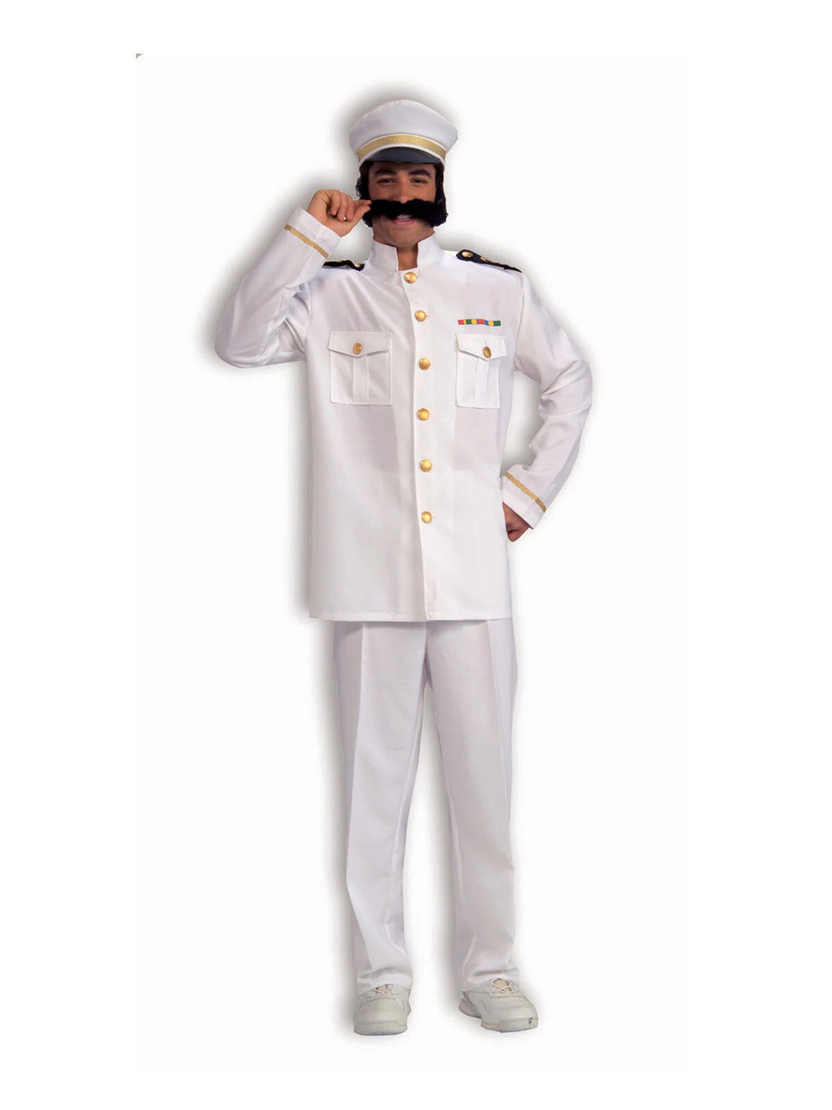 Forum Novelties Navy Captain Sailor White Adult Dress Up Costume Set Size STD - White