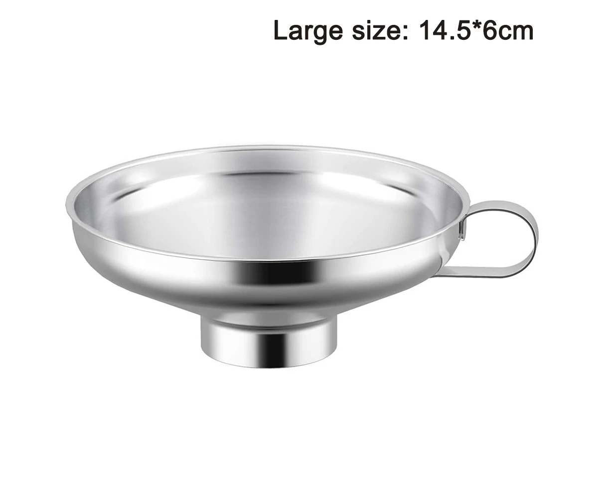 Stainless Steel Wide-Mouth Funnel with Handle