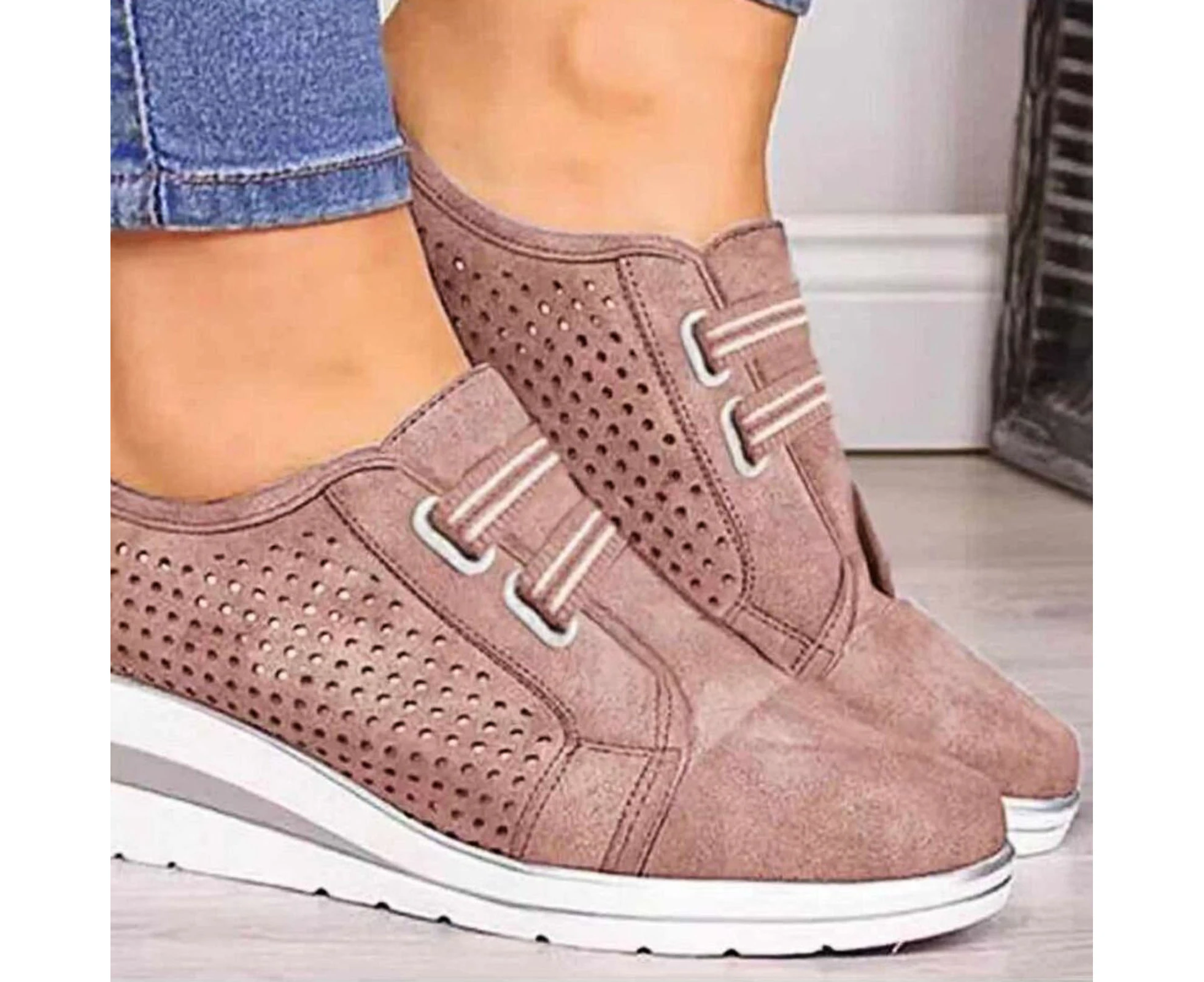 Sports Shoes Stylish Hollow Casual Woman Hollow Summer Shoes for Sports-Pink