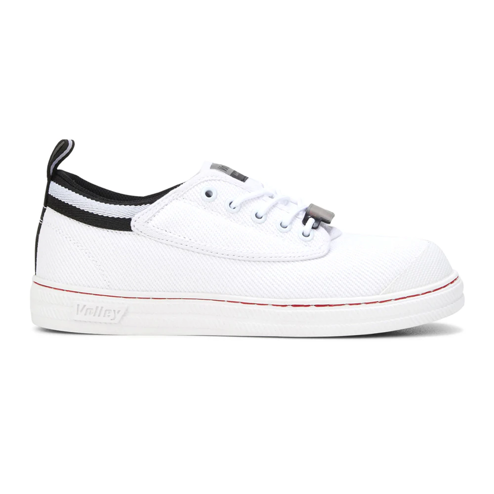 Volley Unisex Safety Canvas Steel Cap Work Shoes/Footwear White/Black - White/Black