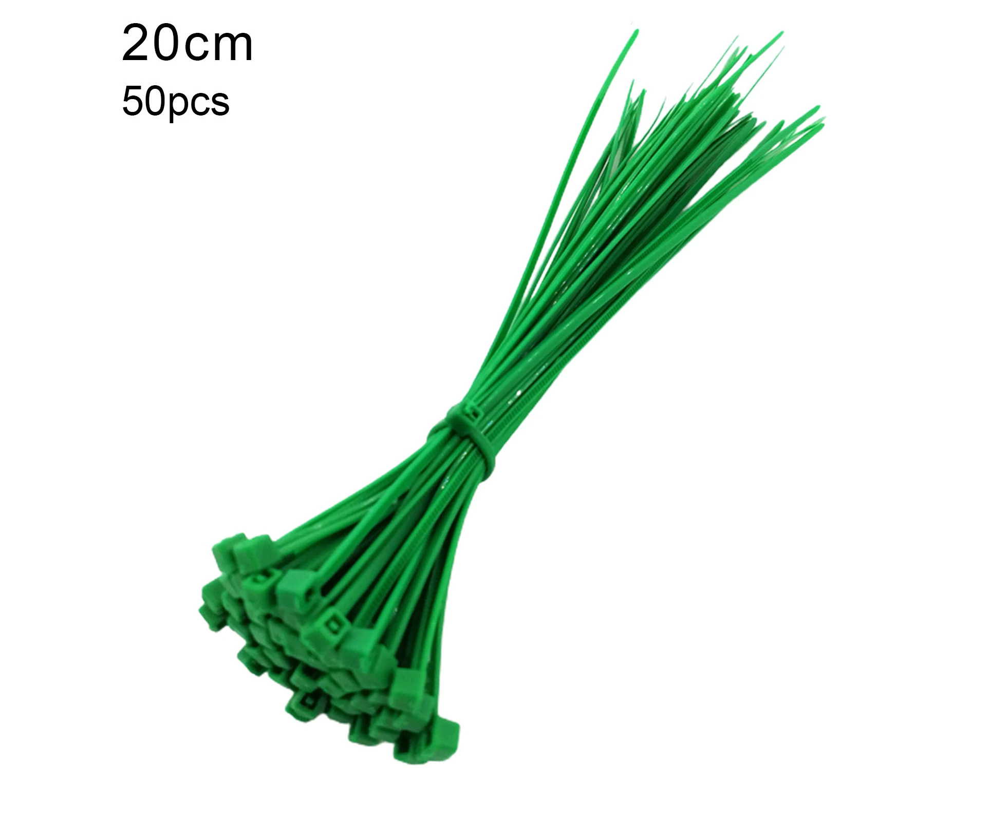 50Pcs Twist Ties Adjustable Self-locking Plastic Garden Flower Wires Set for Plants- 20cm