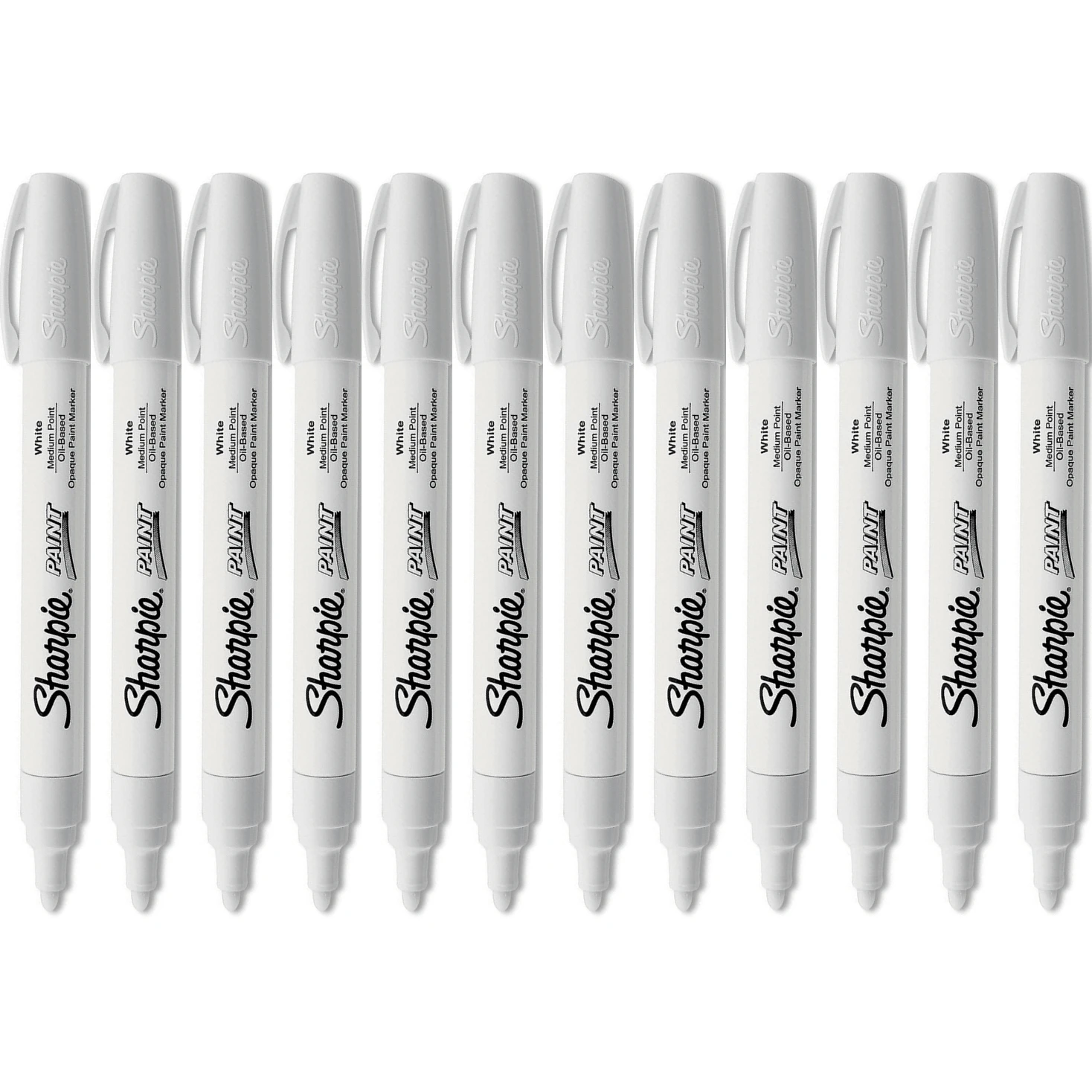 Sharpie Paint Marker Oil Based Medium 1.5mm White Pack 12