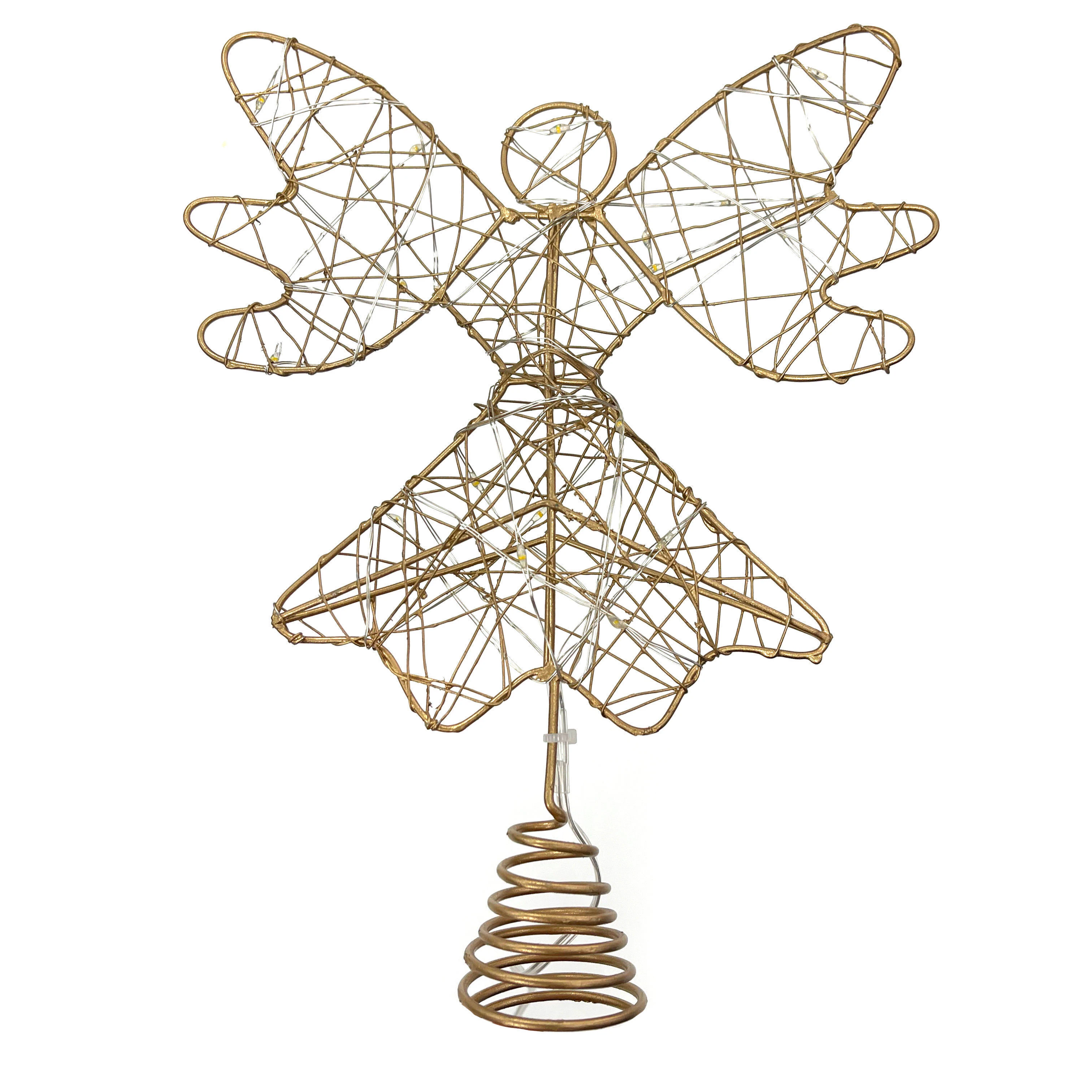 Santa's Helper Christmas Tree Angel Topper - Elegant Ornament for Festive Trees - Size: One Size