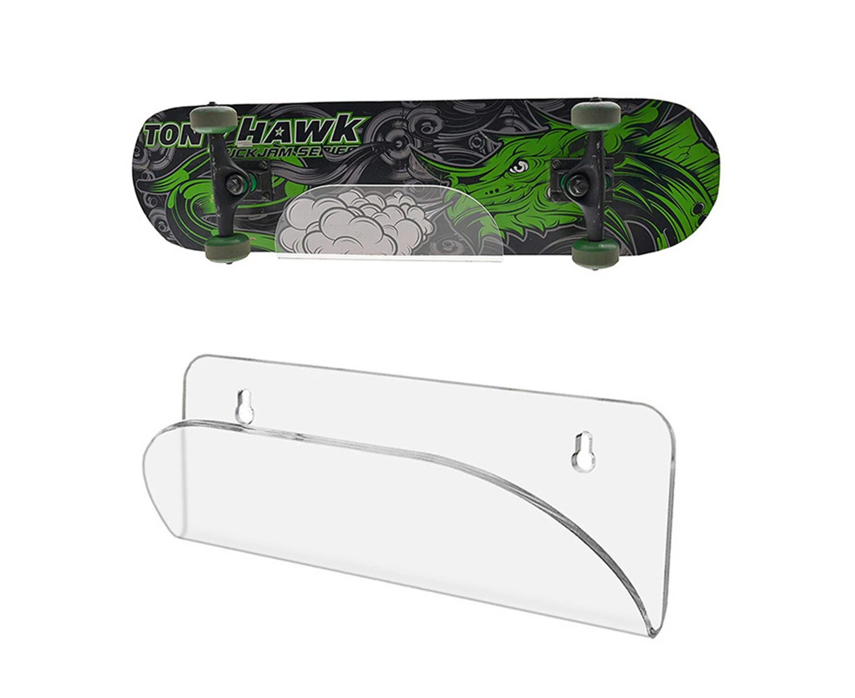 Longboard Skateboard Wall Mount Invisible Transparent Hanger Shelf Display Rack-Transparent