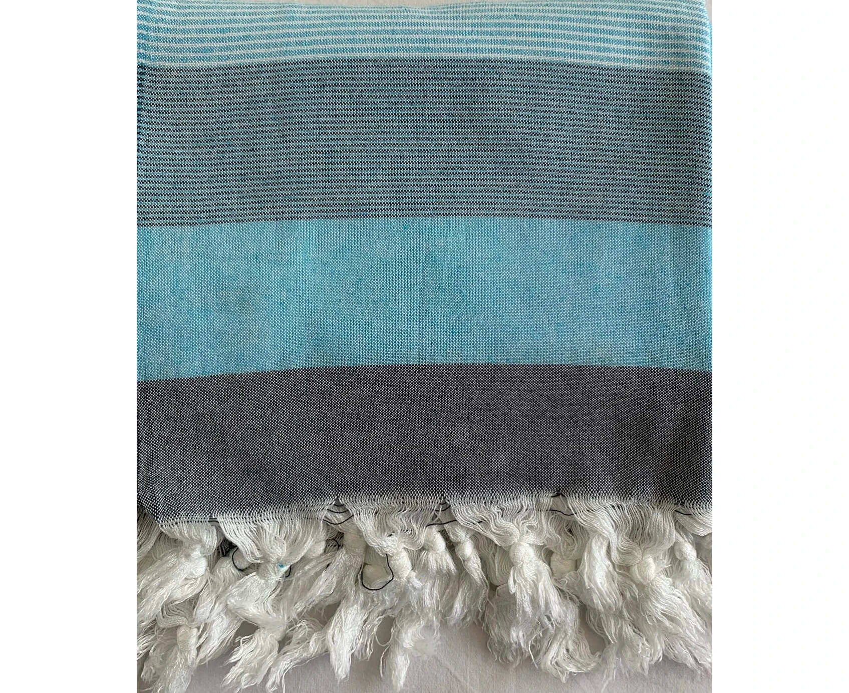 Aqua Perla Estival Turkish Towel Dark Blue Blue Peshtemal Cotton