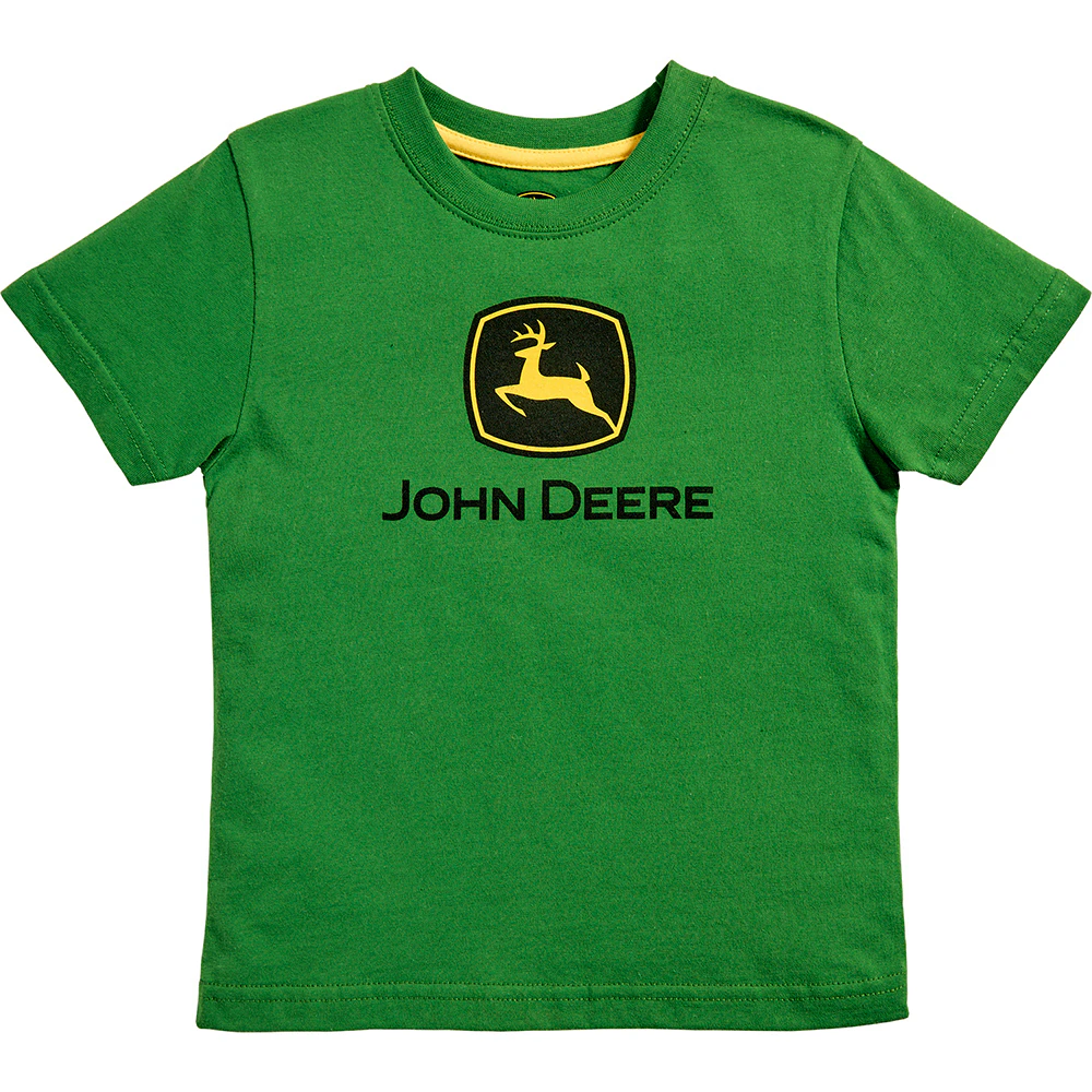 John Deere Logo Themed 100% Cotton T-Shirt/Tee Green Toddler Green - Multicoloured