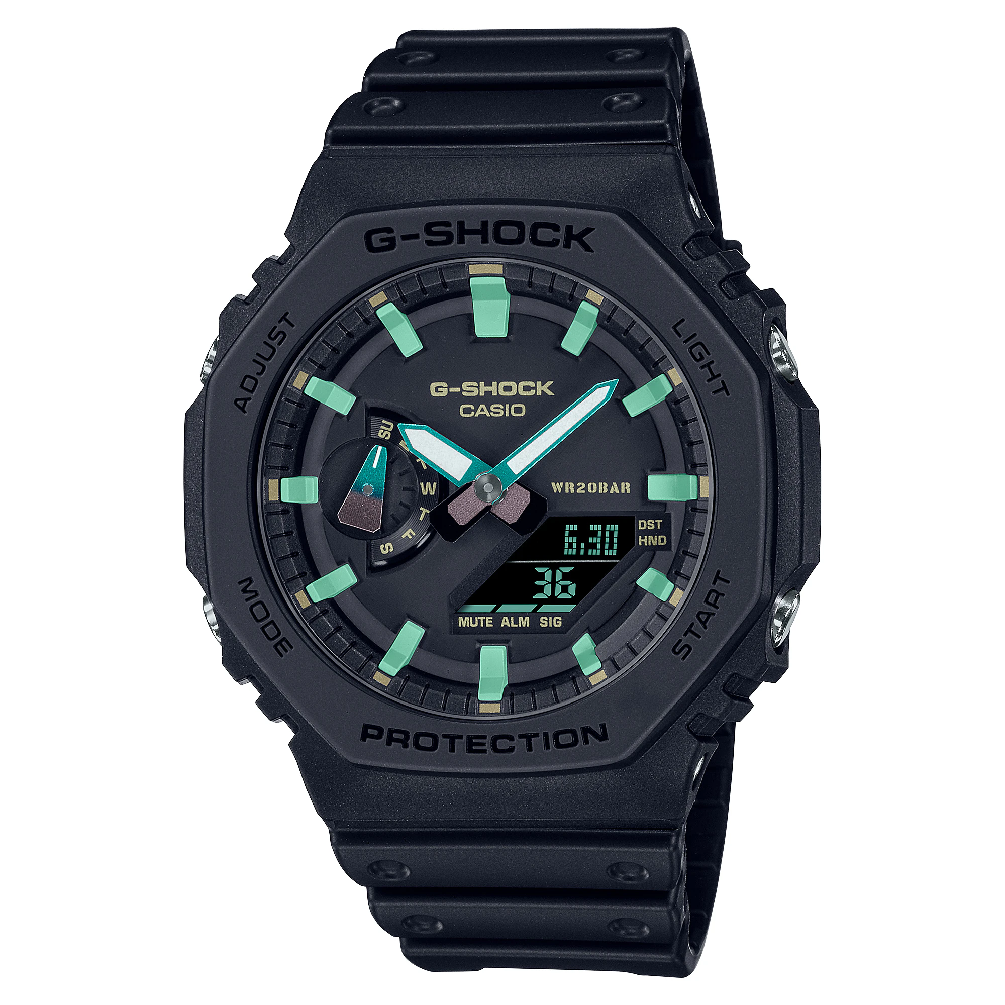 G-Shock Digital Black Resin Band Men's Watch GA2100RC-1A