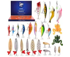 24 Days Fishing Lure Advent Calendar Christmas Countdown Fishing Baits Set