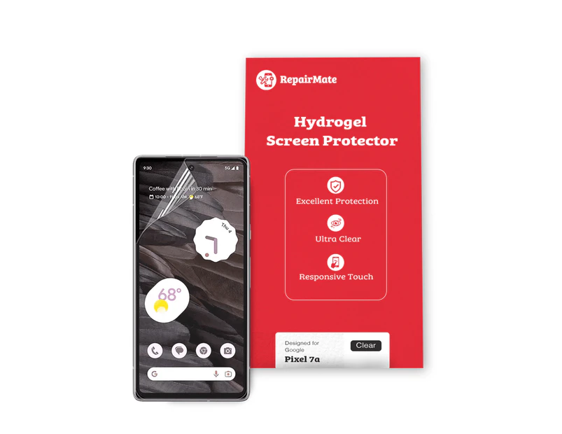 Google Pixel 7a Compatible Hydrogel Screen Protector Full Cover [2 Pack] - (2 X Front + 2 X Back) Protector