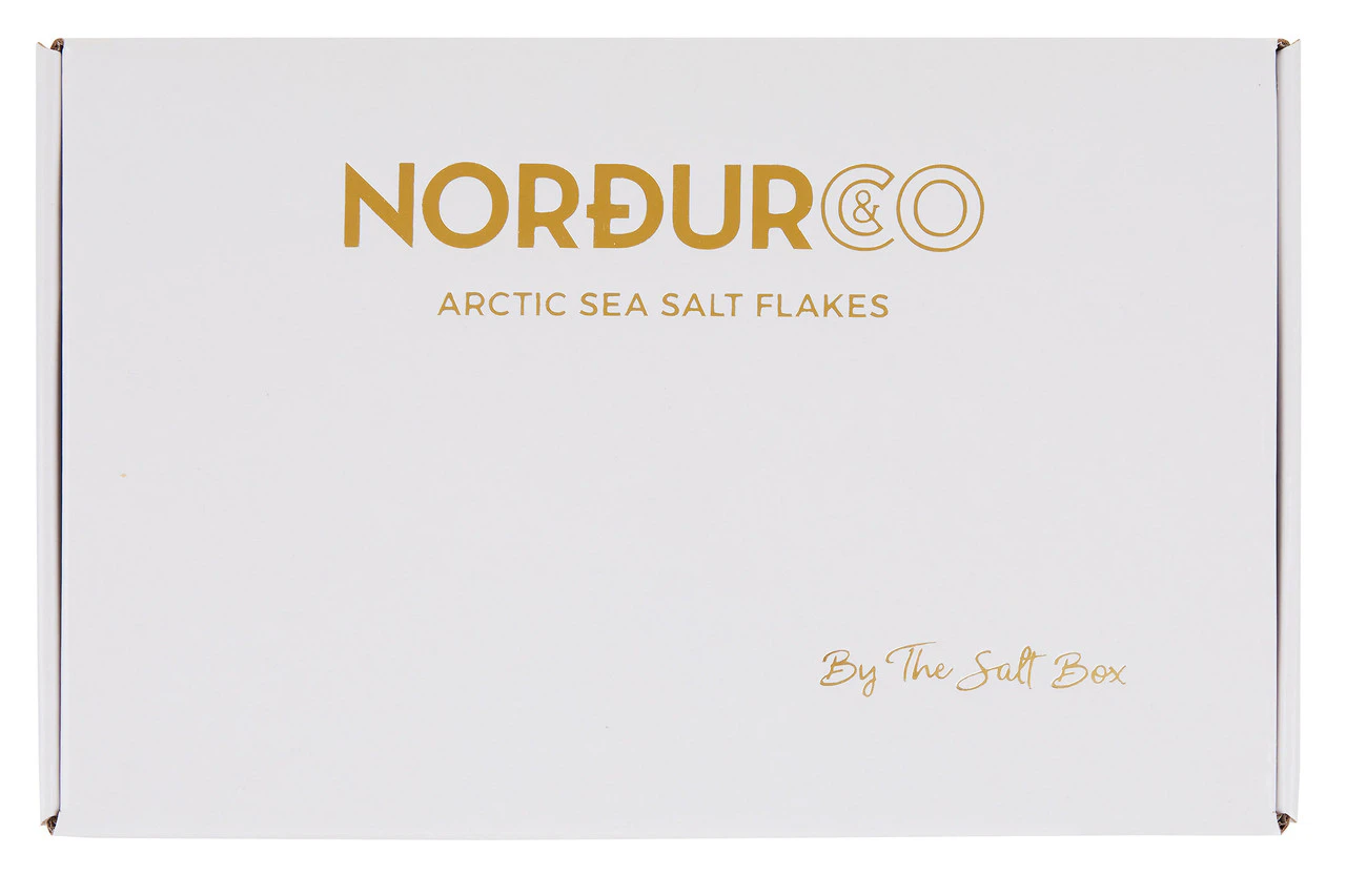 Nordur Arctic Salts Gift Pack - The Salt Box - Nordur Arctic Sea Salt Flakes Lava Tin 100g, Nordur Arctic Sea Salt Flakes Smoked Tin 100g, Nordur Arctic...