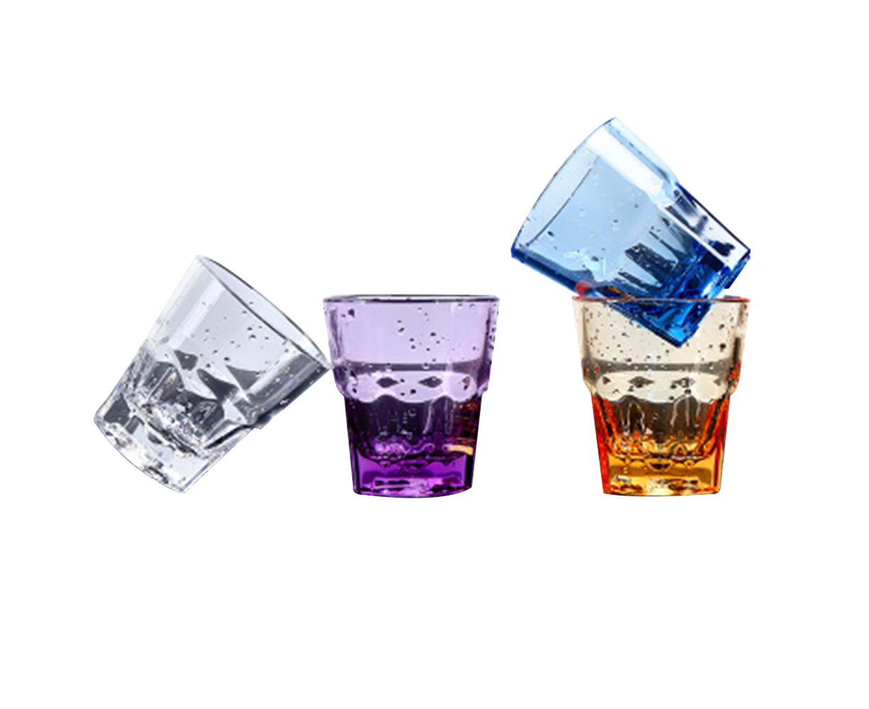 4 Pieces of Water Glass 210ml Unbreakable Stackable Acrylic Plastic Water Beer Whiskey Wine Juice Mug Set