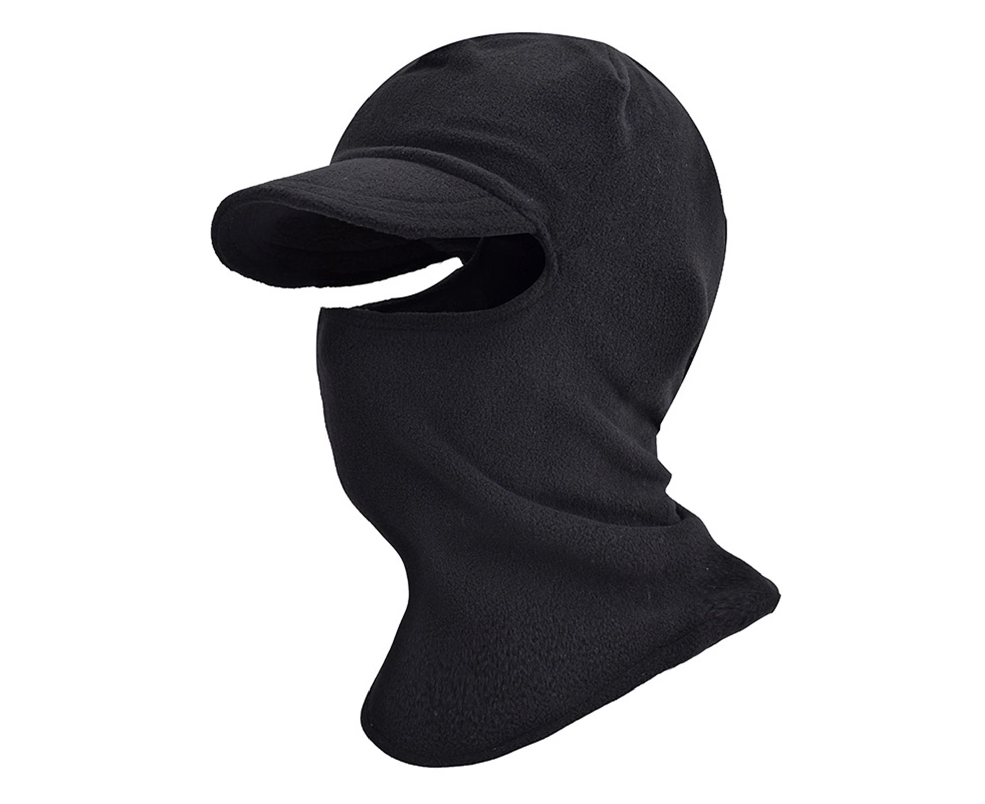 Riding Headgear Fully Cover High Elasticity with Brim Winter Keep Warm Full Face Neck Headgear for Outdoor-Black