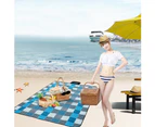 Waterproof Portable Stripe Star Outdoor Beach Blanket Mat Picnic Camping Rug Pad-7 - 7