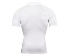 Bonivenshion Men's Muscle T-shirt Quick Dry Active Sports Shirts Quarter Zipper Athletic Running Shirts Polos Tee Shirts - White