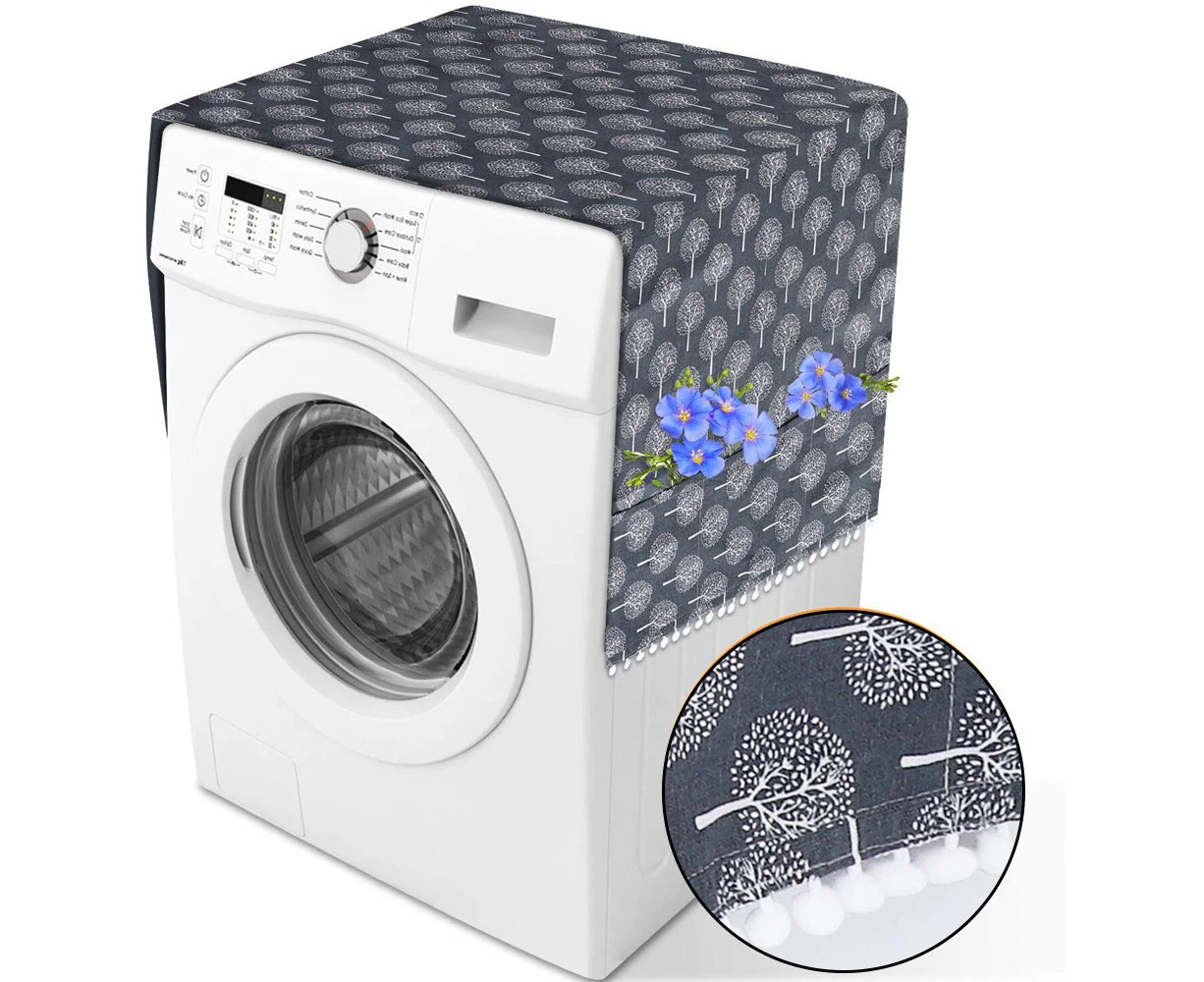 Side Storage Bag for Washing Machine Cover Anti-Slip Washer And Dryer Top Covers, Fridge Dust Cover, Washing Machine Top Cover Front Load